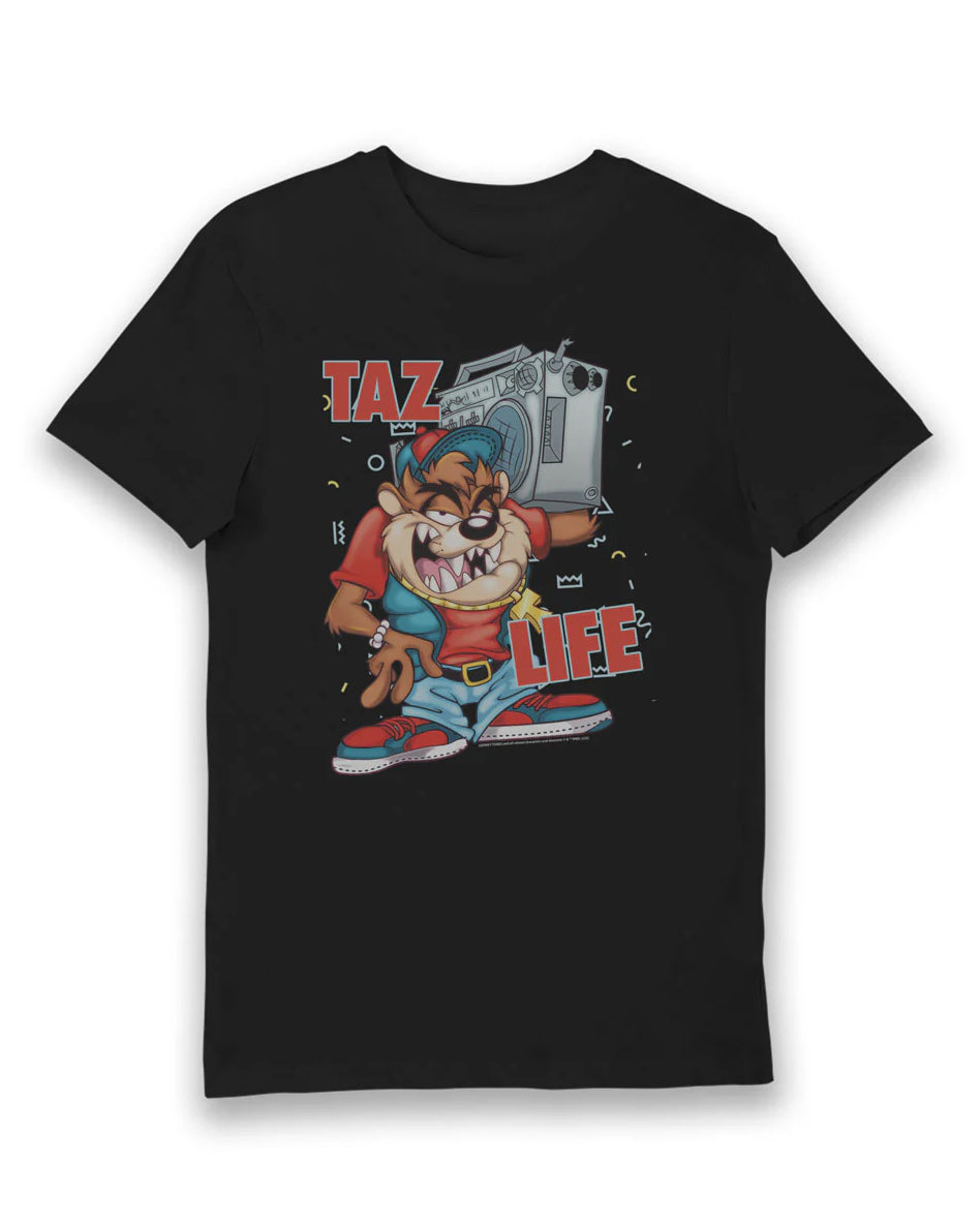 Official Looney Tunes Taz Life Adults T-Shirt - black