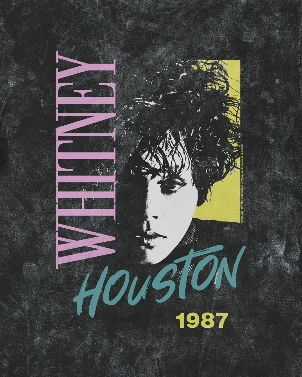 Official Whitney Houston 1987 tshirt - crop black