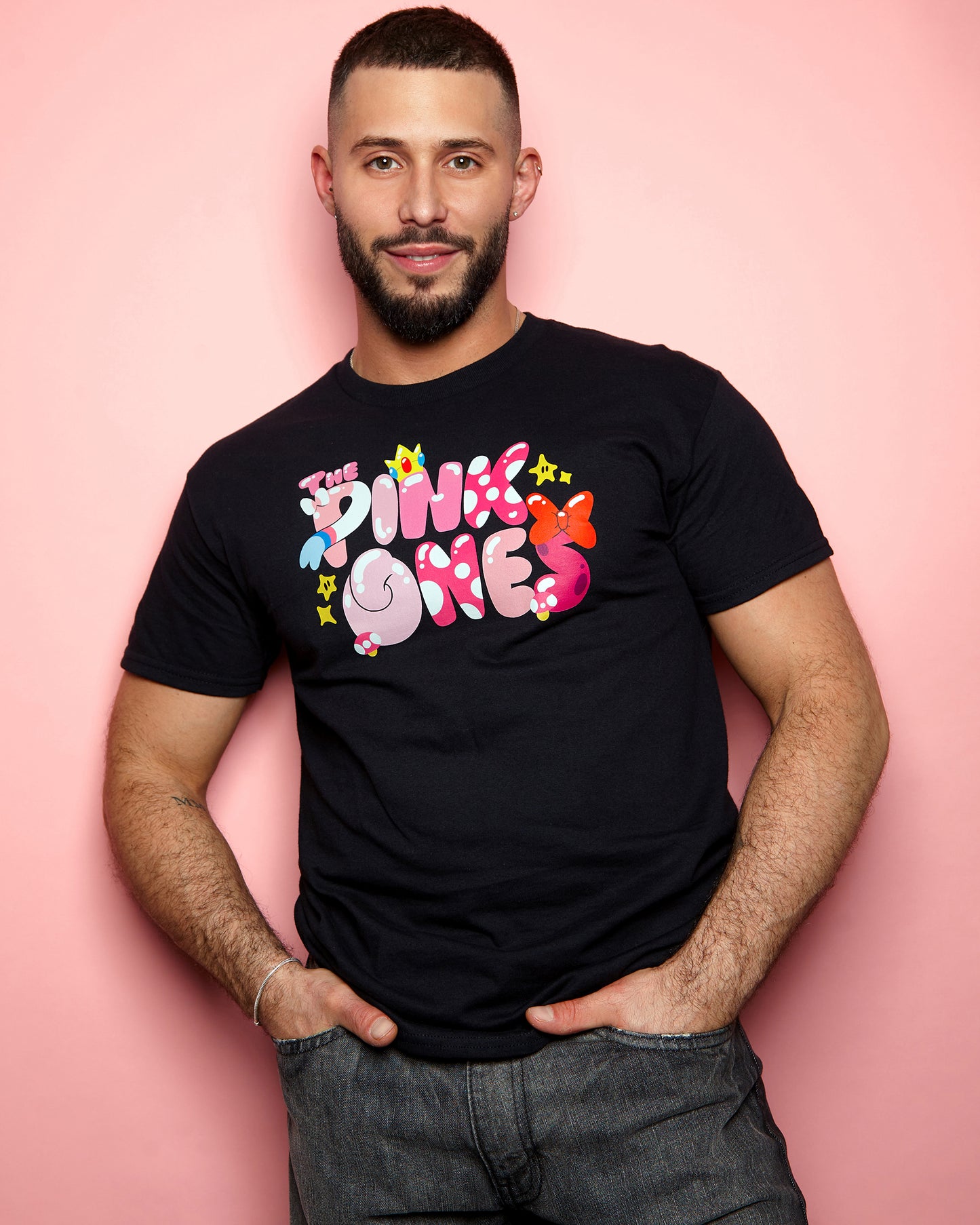 Gaymer: The pink ones! tshirt - black