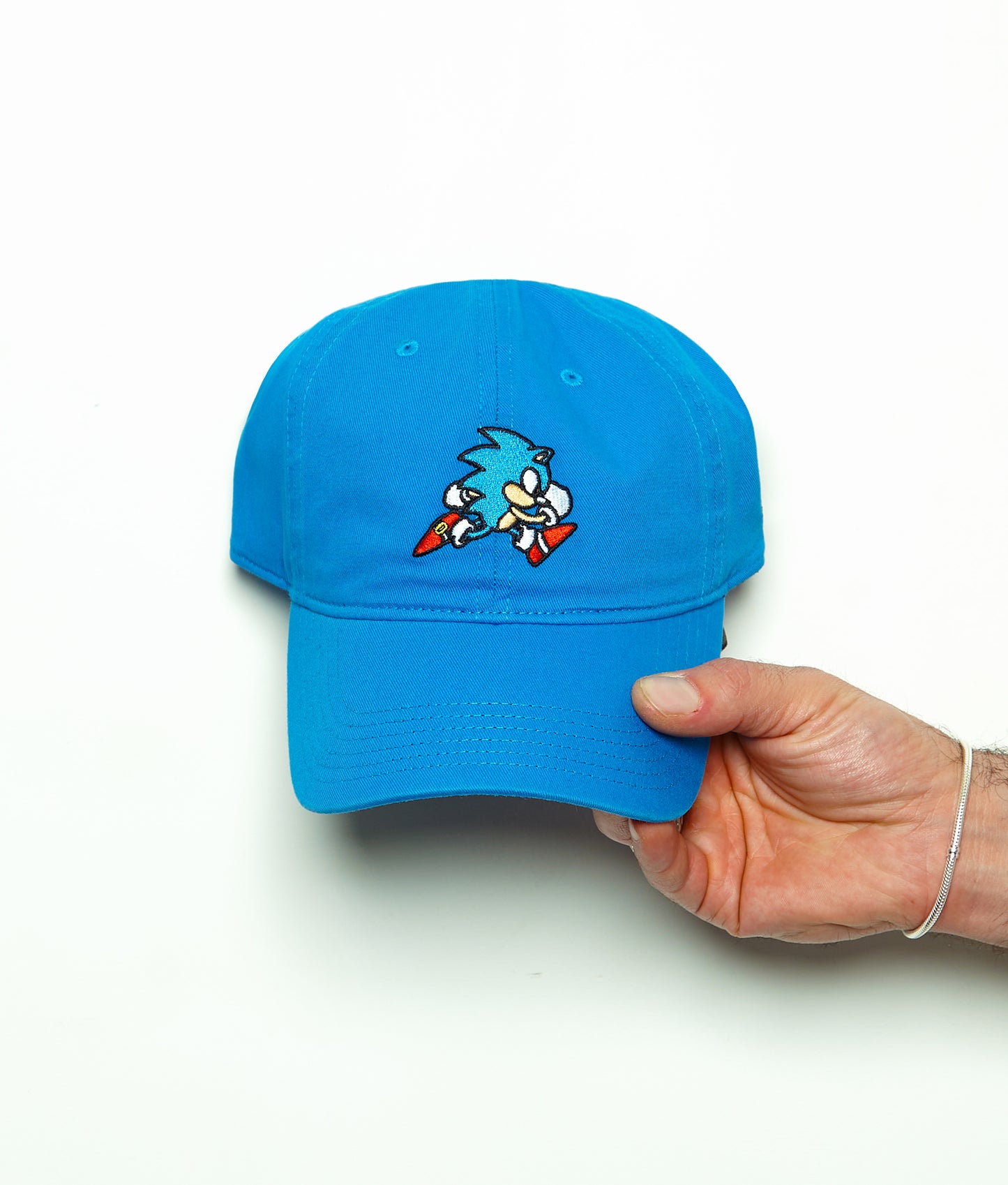 Official Sonic The Hedgehog Heavy Cotton Wash Adult Adjustable Slide Blue Cap