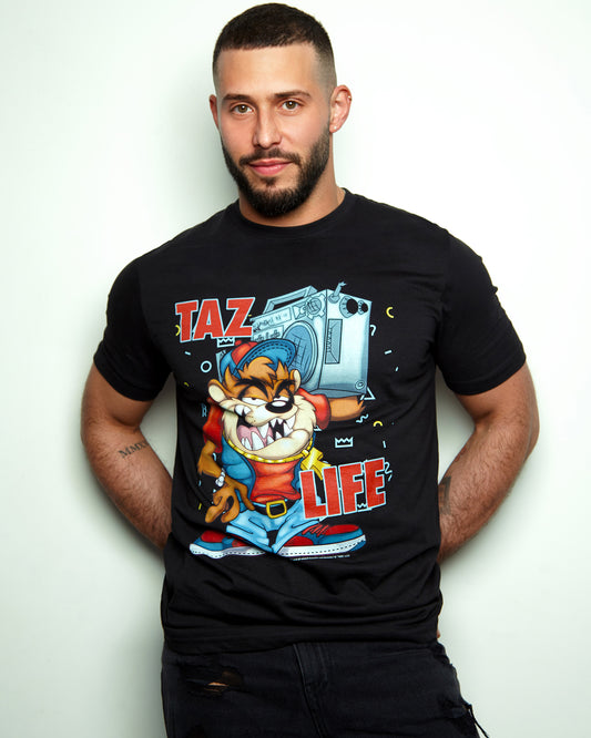 Official Looney Tunes Taz Life Adults T-Shirt - black