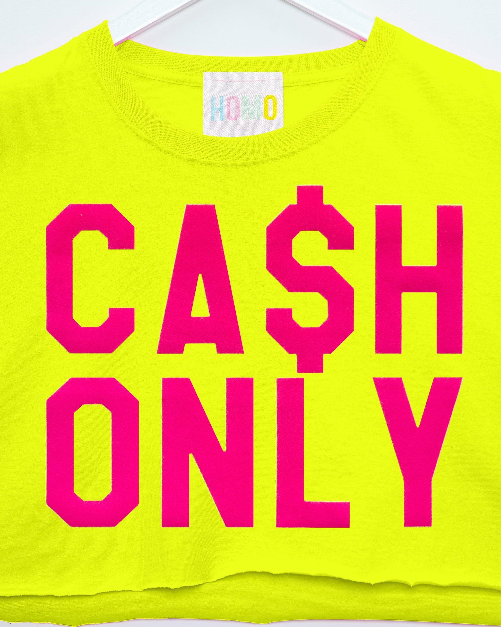 Fluorescent pink flock cash only - Fluorescent yellow crop top - HOMOLONDON