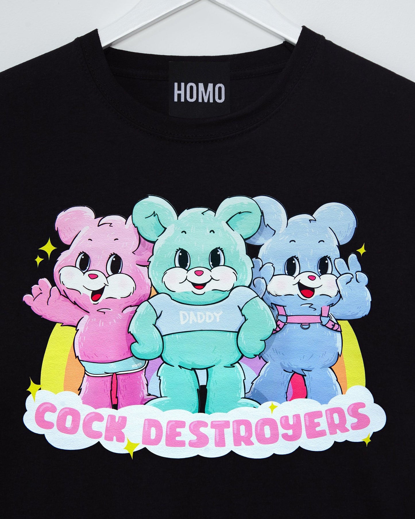 The cock destroyer bears - black tshirt - HOMOLONDON