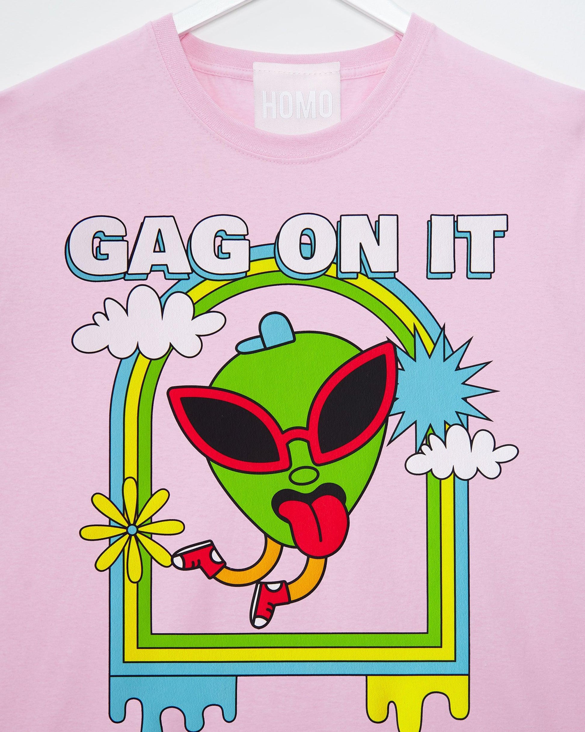 Gag on it - pink tshirt crop /crop top - HOMOLONDON