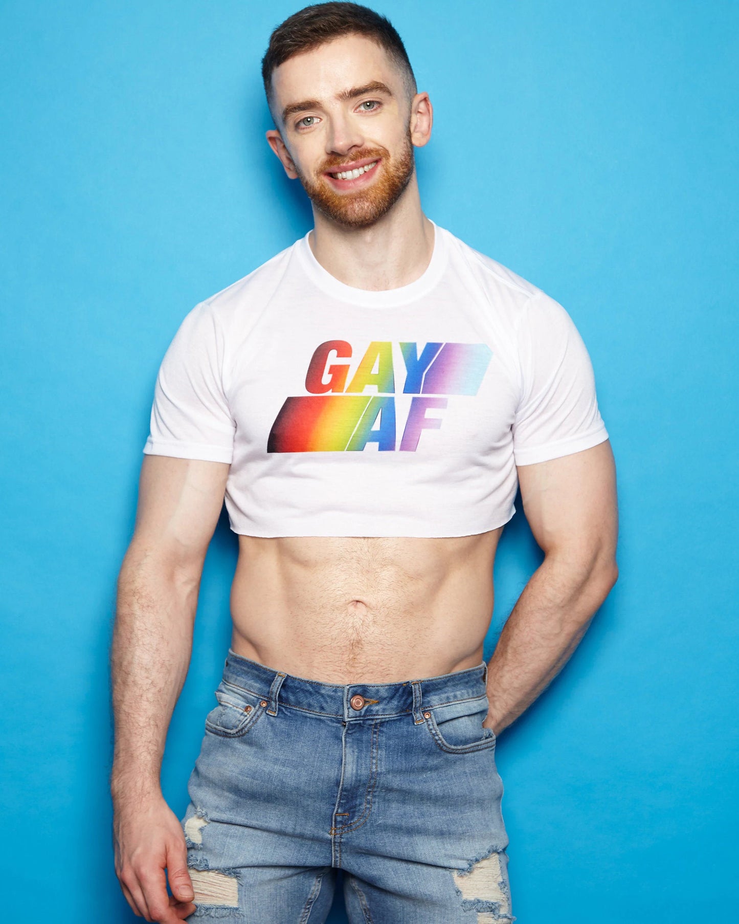 XL - Gay AF on white - crop