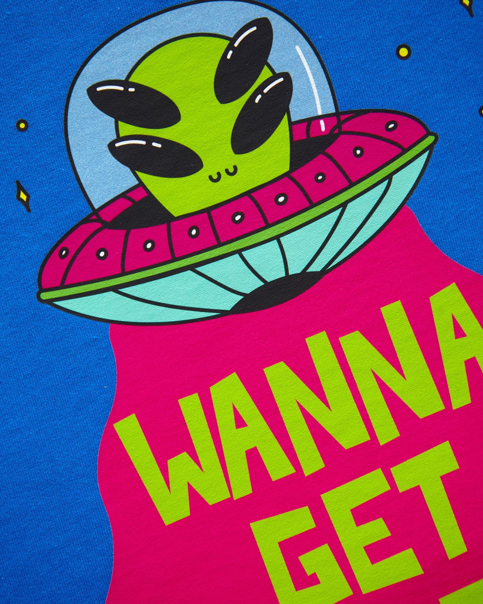 Wanna get probed - blue tshirt crop /crop top - HOMOLONDON