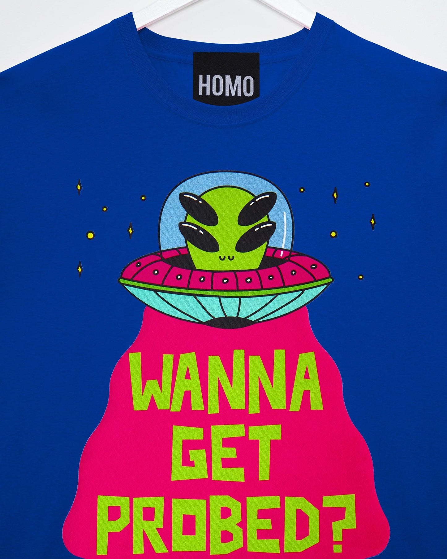 Wanna get probed - blue tshirt crop /crop top - HOMOLONDON