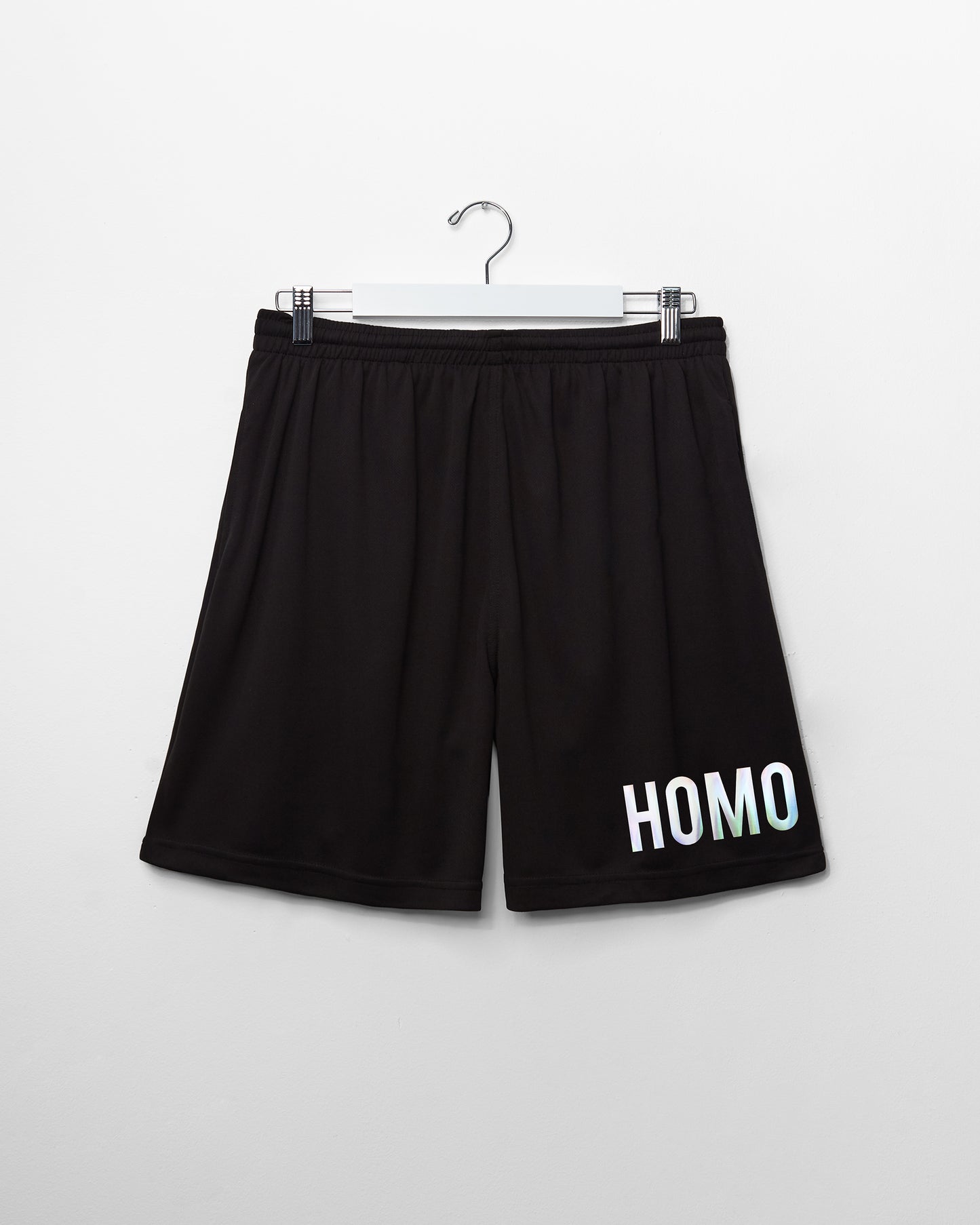 SMALL - HOMO hologram on black - basket ball shorts