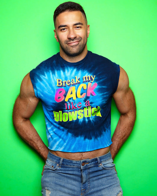 Brake my back like a glowstick - tie dye tshirt / crop top