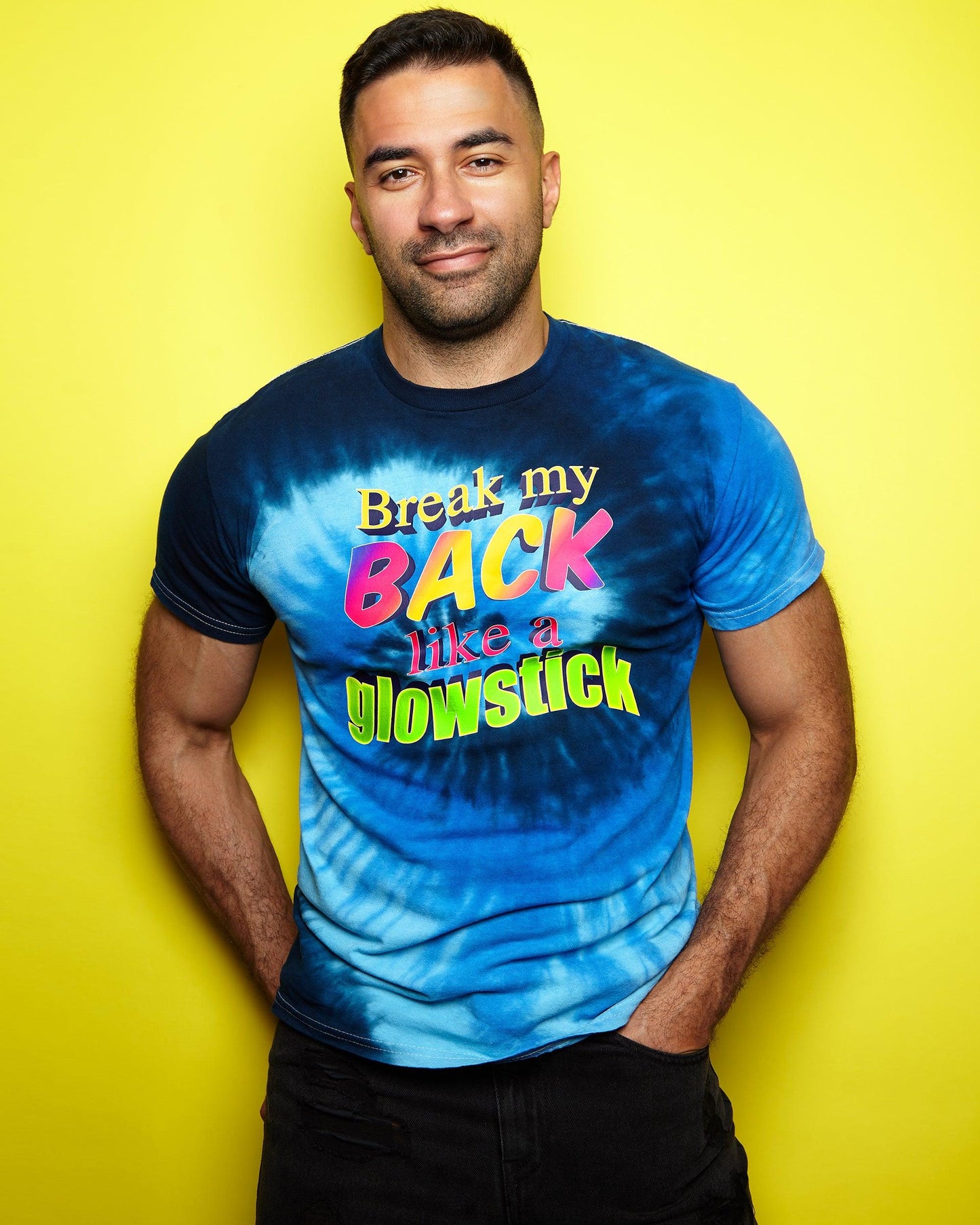 Brake my back like a glowstick - tie dye tshirt