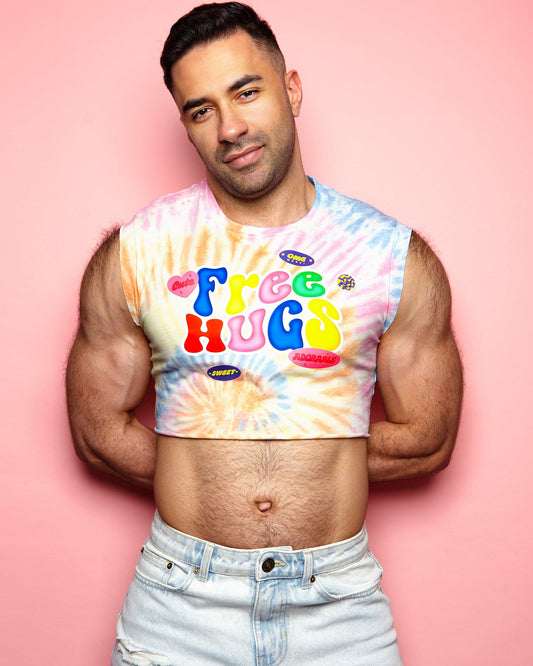 Free Hugs - tie dye light weight crop - HOMOLONDON