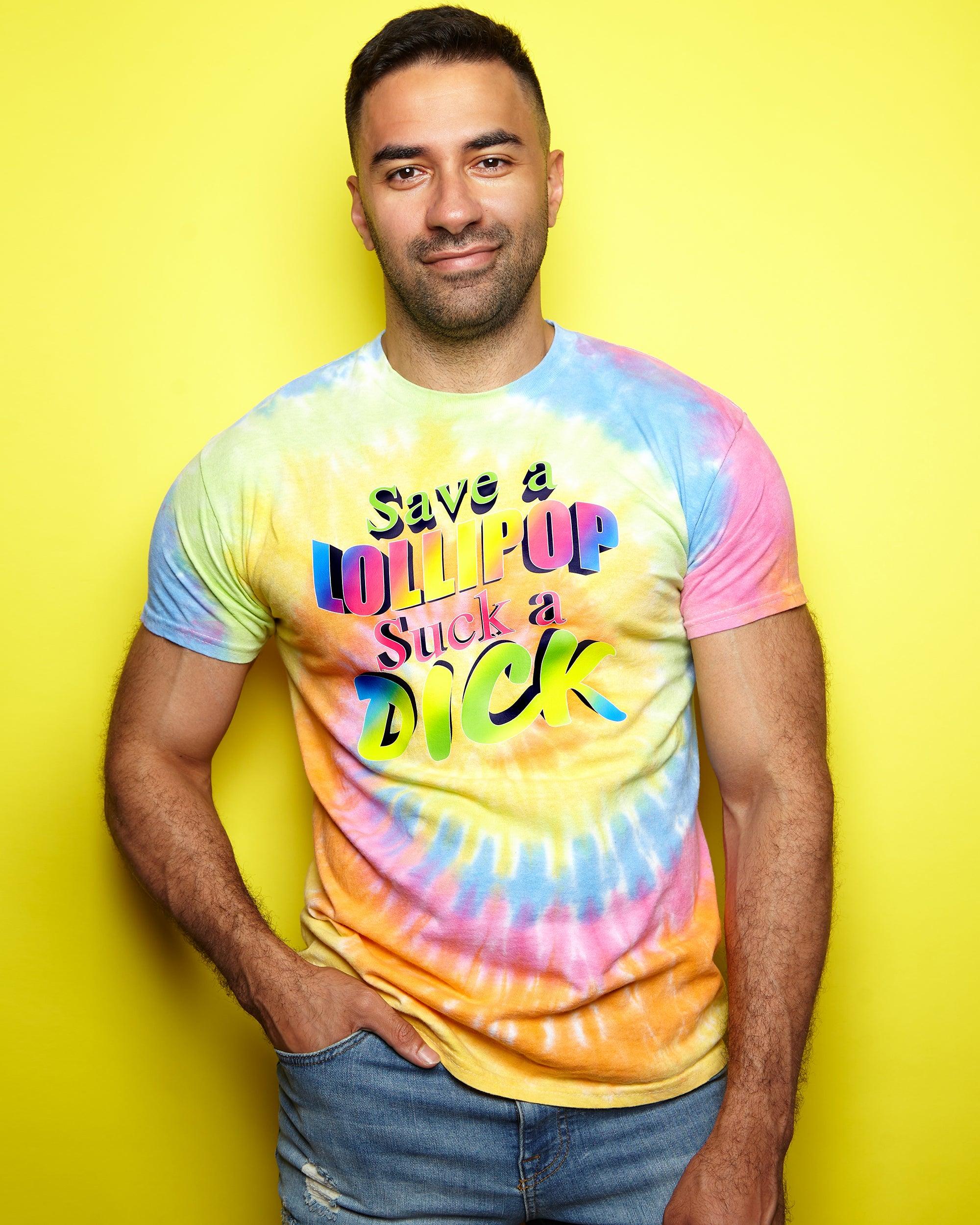 Save a lollipop suck a d ck tie dye tshirt HOMO