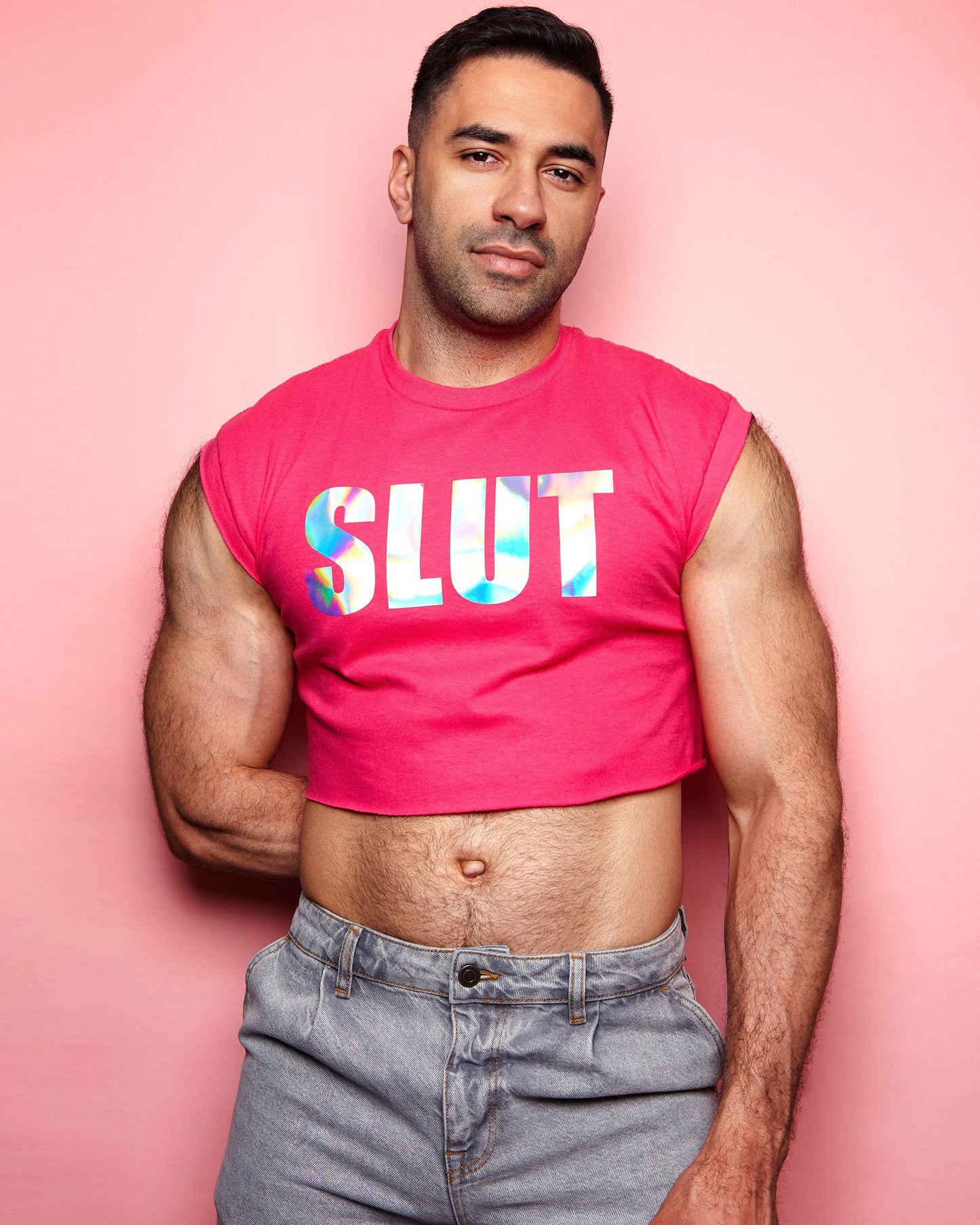 Hologram SLUT - fuchsia crop - HOMOLONDON