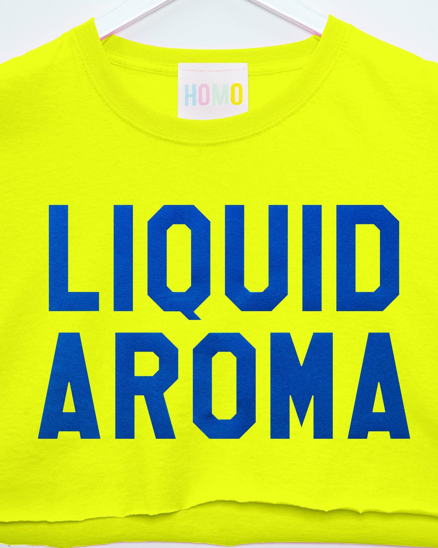 Blue flock liquid aroma - Fluorescent yellow crop top