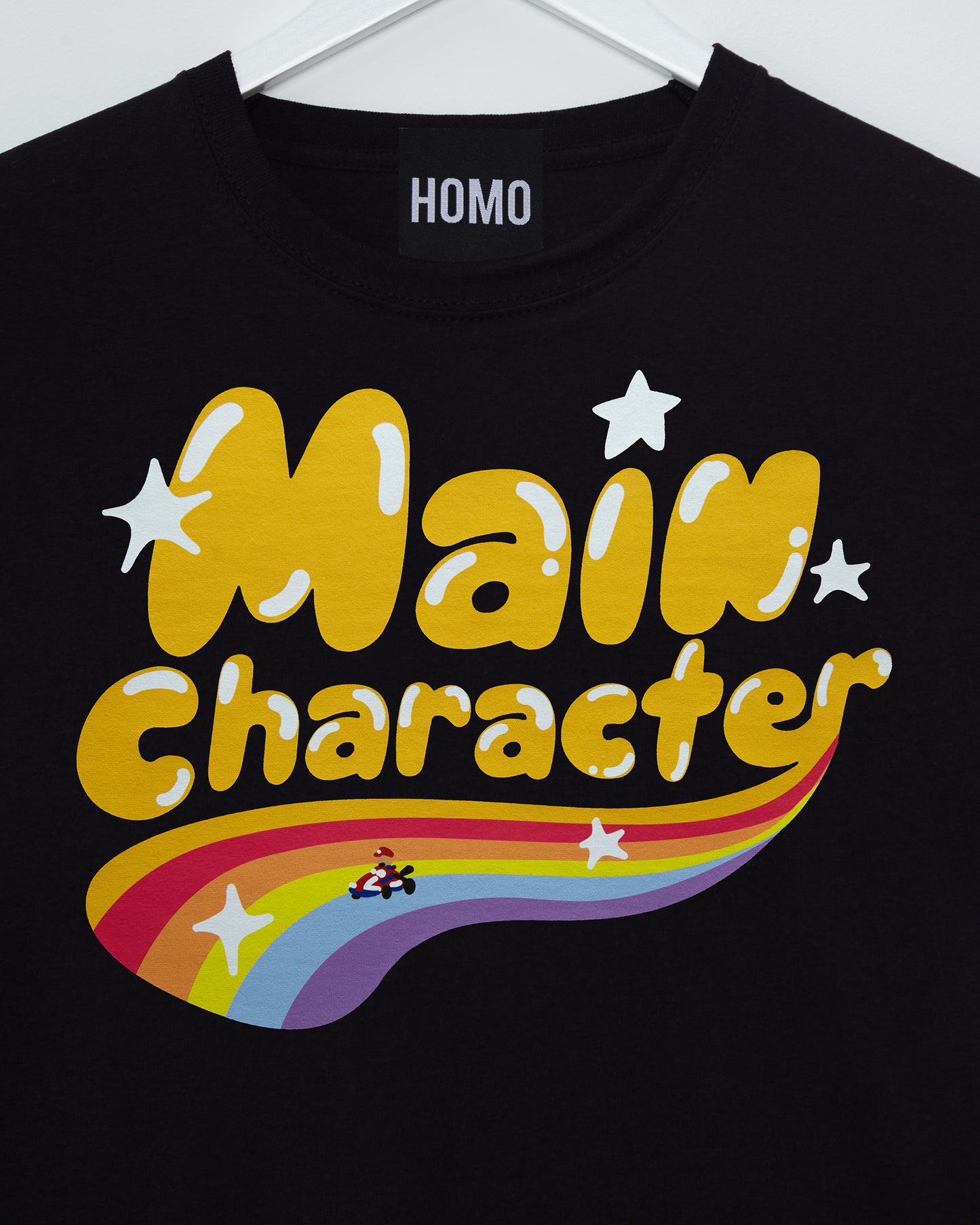 Gaymer: Main character  - black tshirt / crop top