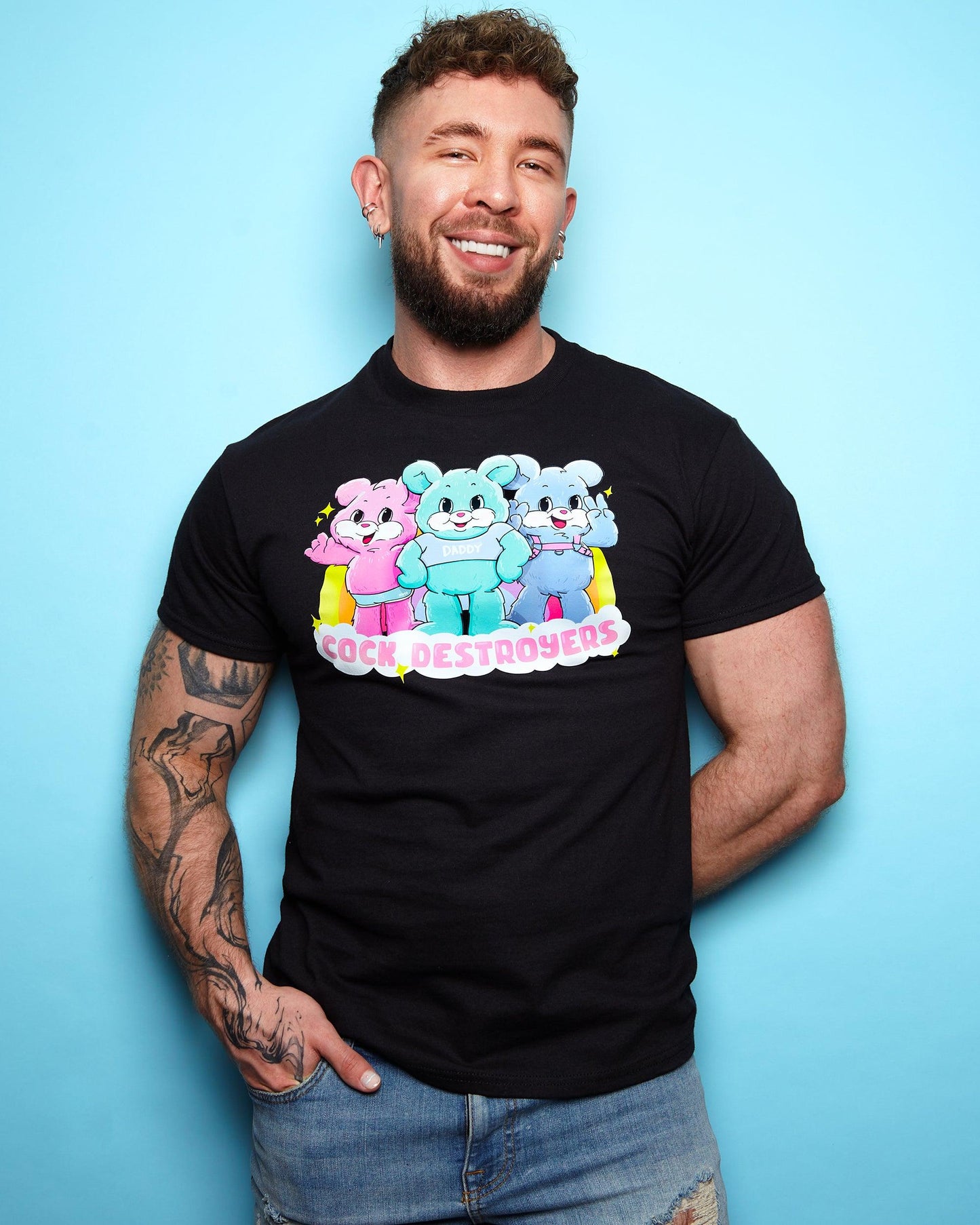 The cock destroyer bears - black tshirt - HOMOLONDON