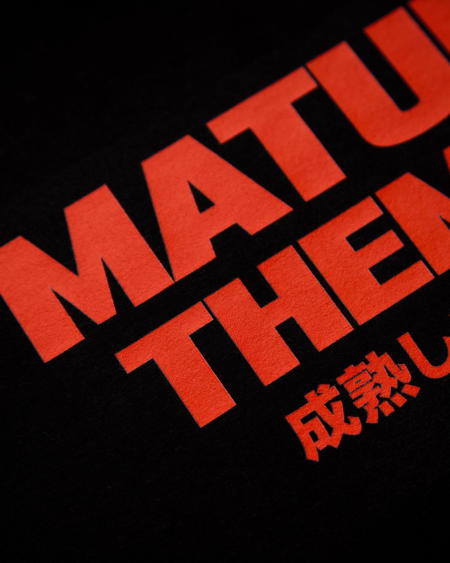 Slogan tee: Mature themes, red print on black muscle fit - tshirt