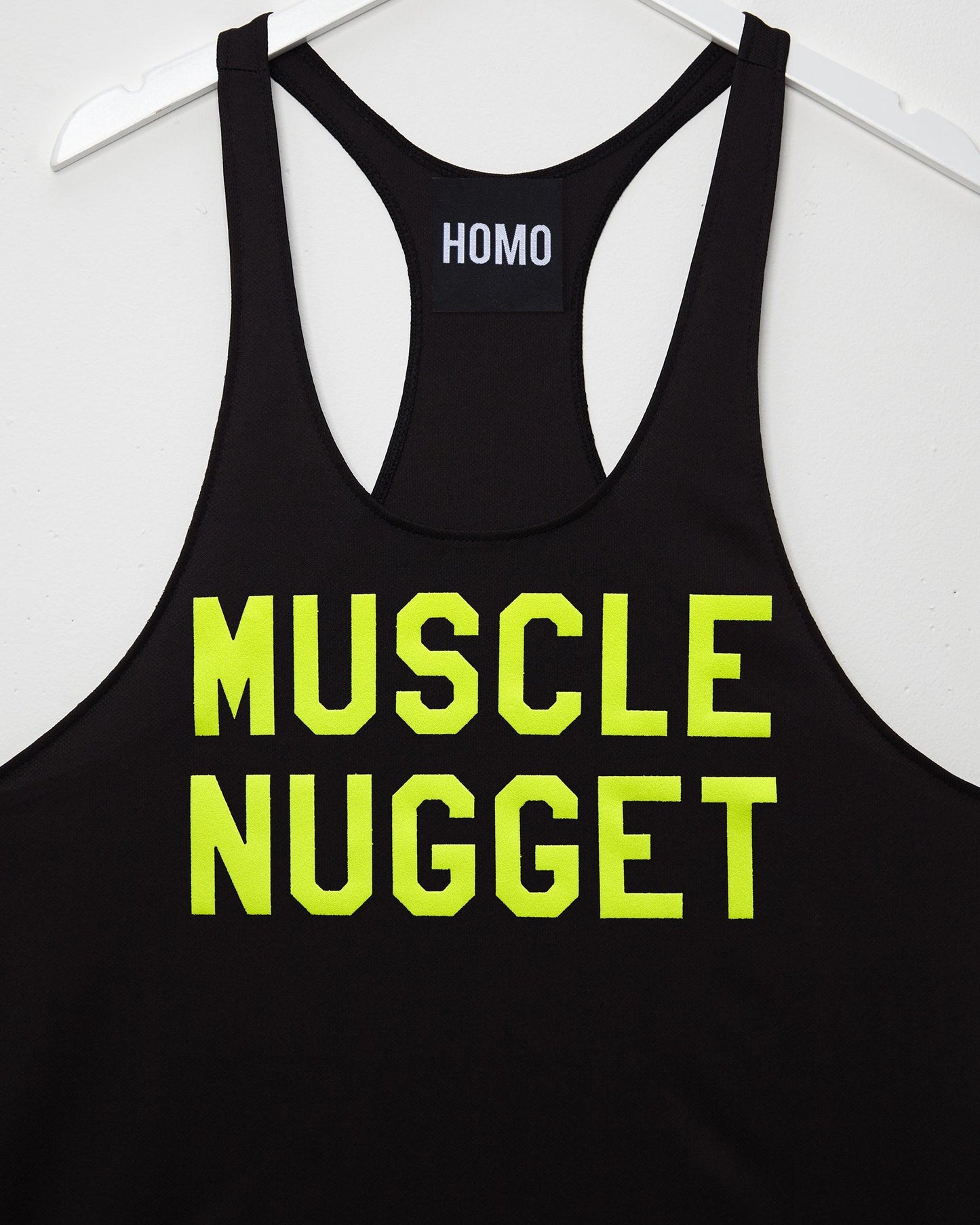 Double Pack - Muscle nugget fluorescent yellow - Black tank and basketball shorts - Full outfit.