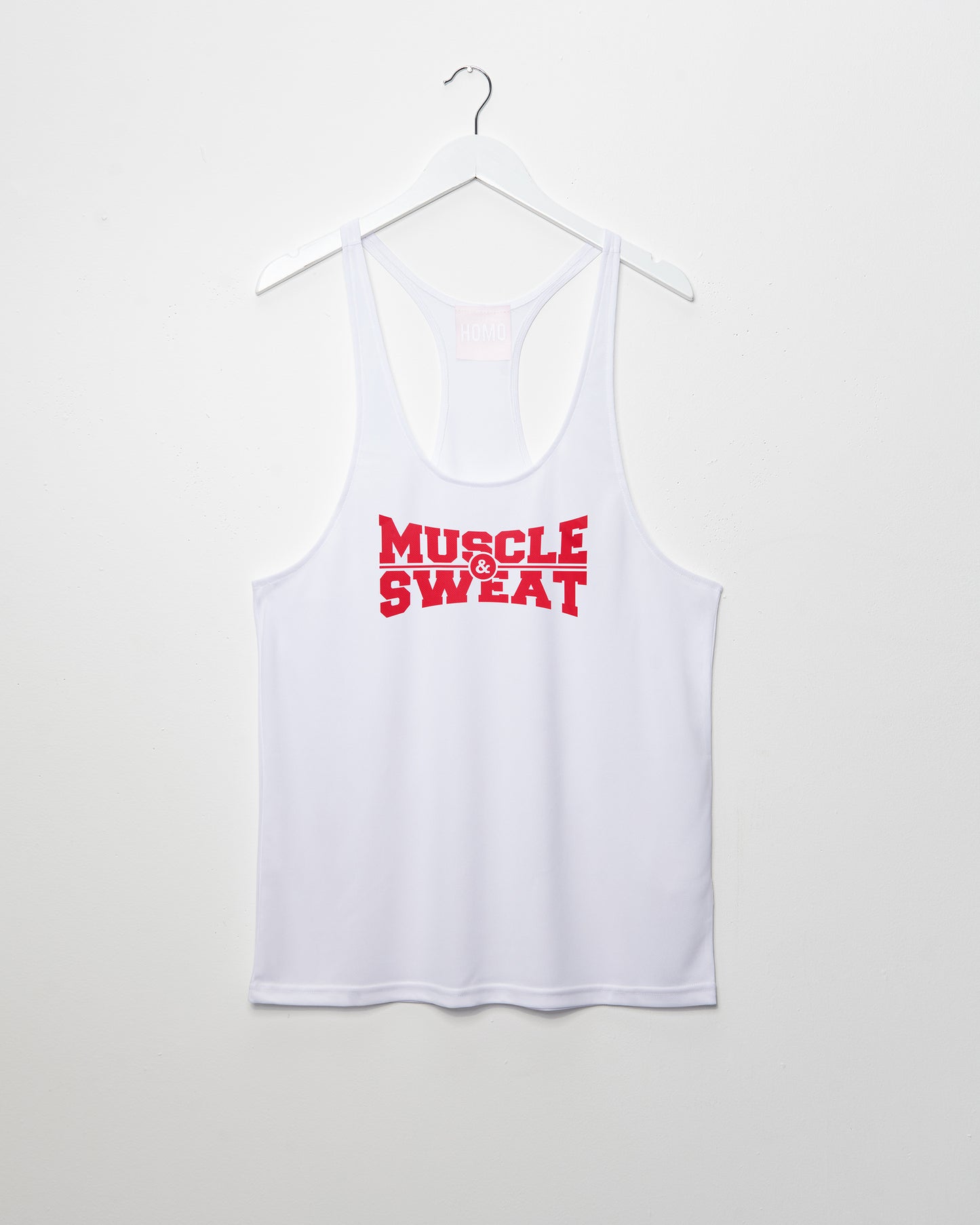 Muscle & sweat in red - white tank