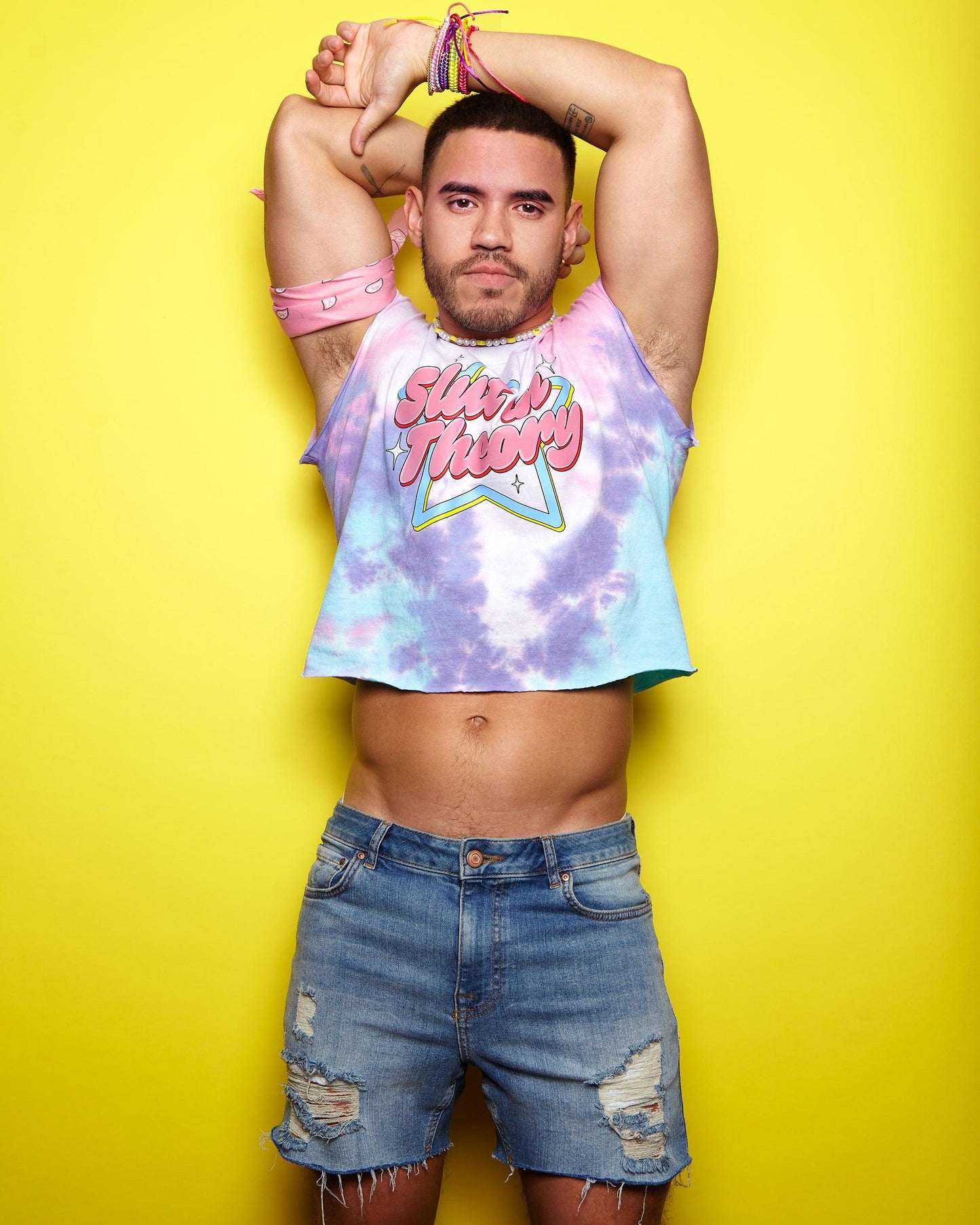 S/ut in theory on cotton candy tie-dye tshirt / crop top