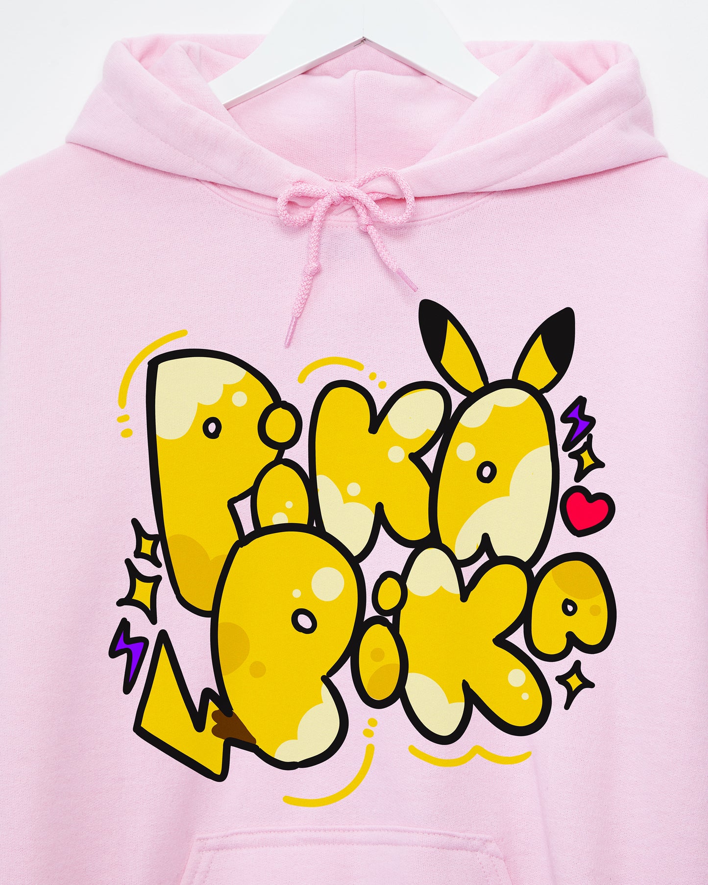 Gaymer: Yellow slogan, light pink pullover hoodie.