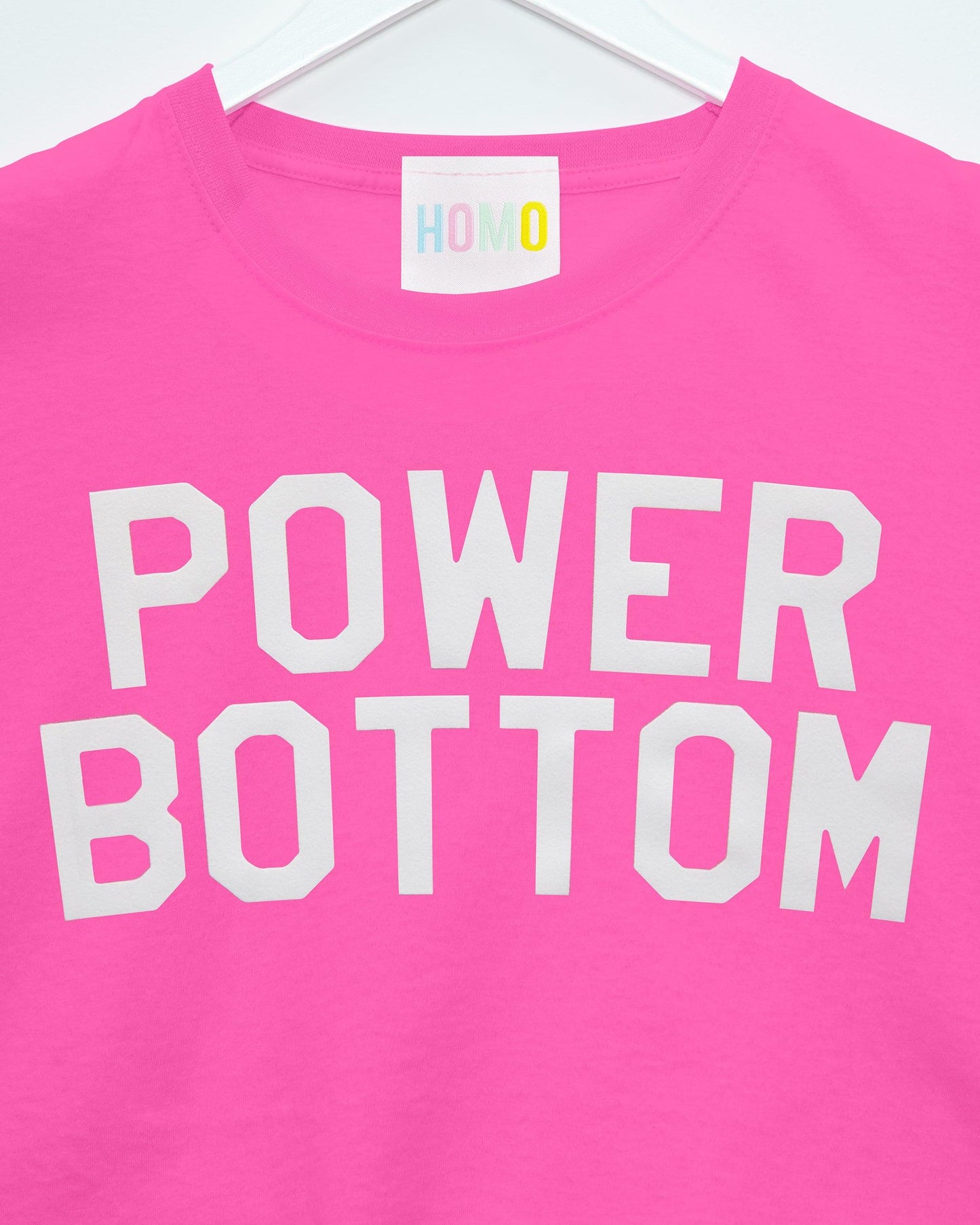 White flock power bottom - pink tshirt