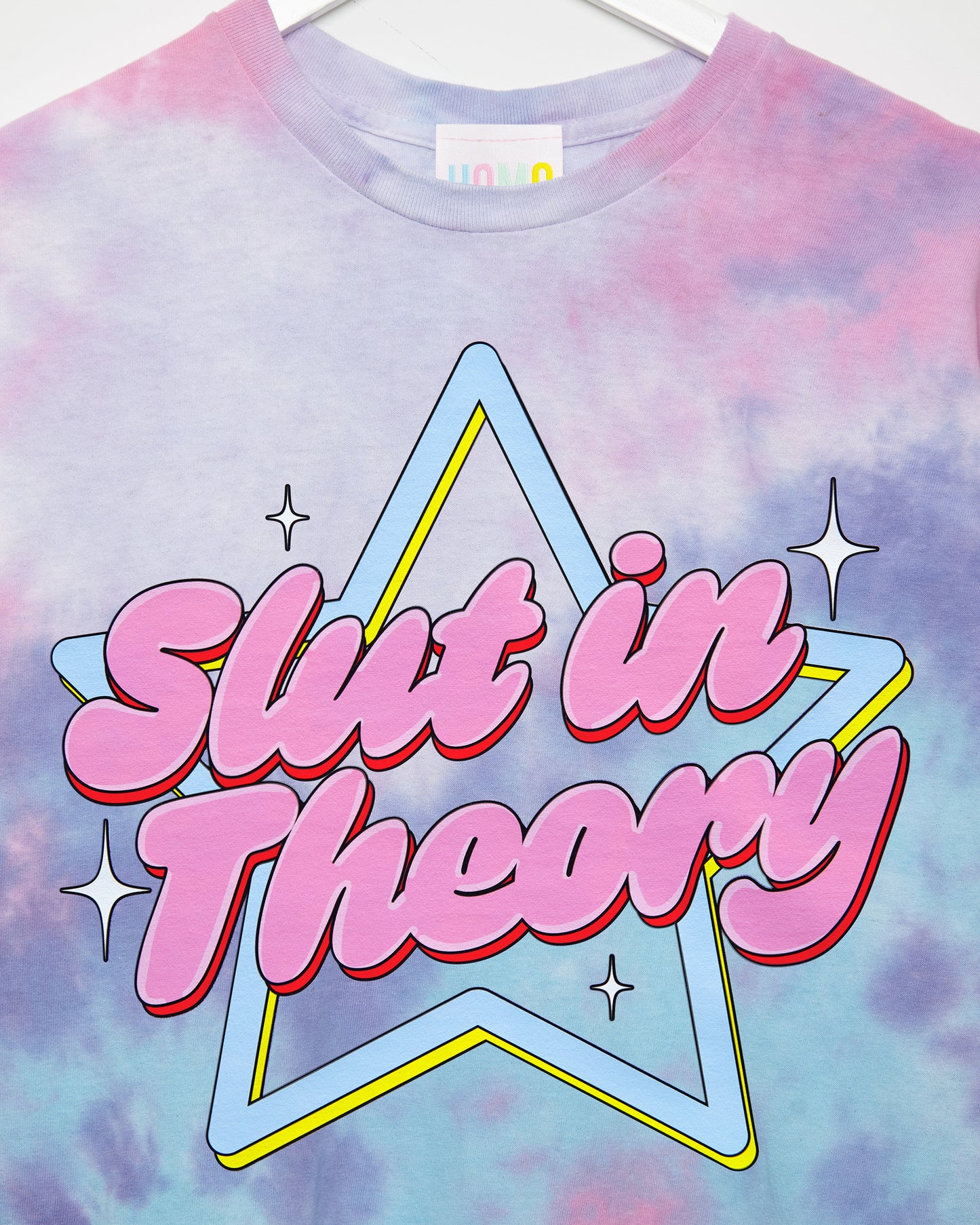 S/ut in theory on cotton candy tie-dye tshirt / crop top