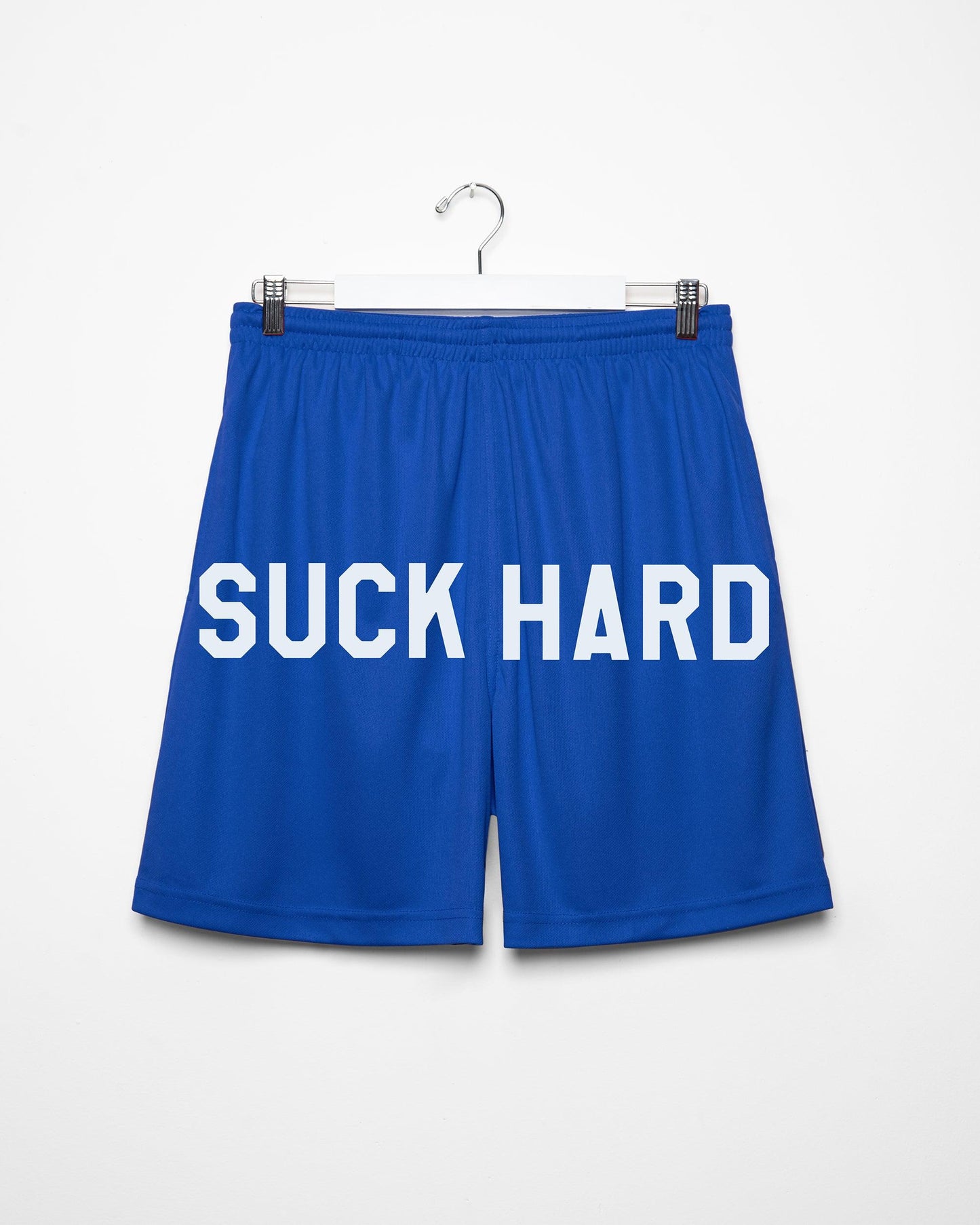 Suck hard - blue basketball shorts