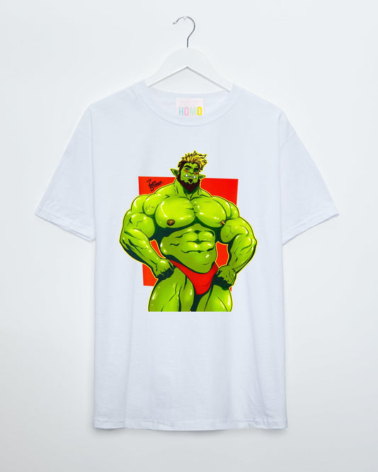 Brak the beefy orc! on white - tshirt - HOMOLONDON