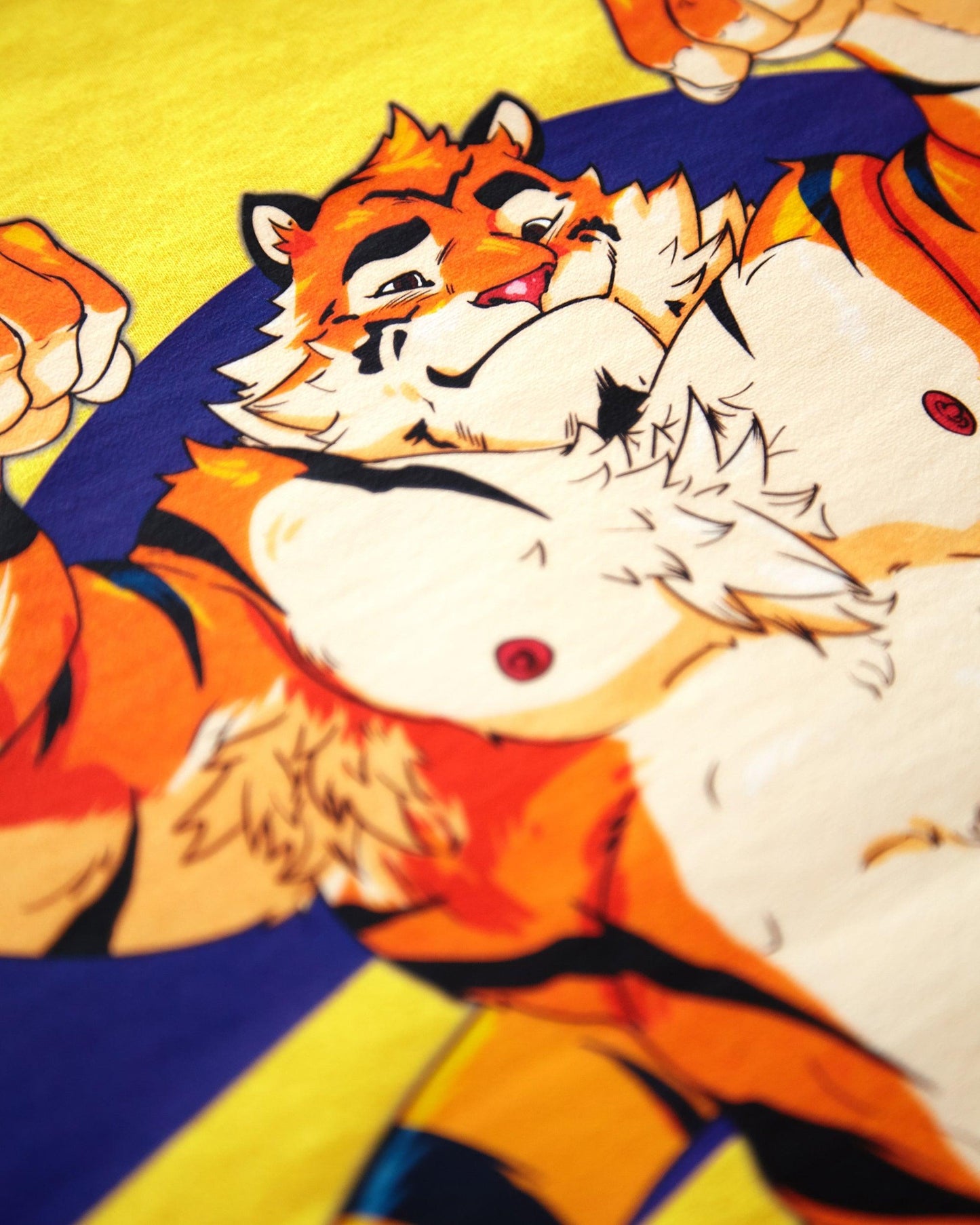 Flint the tiger! on yellow - crop top - HOMOLONDON