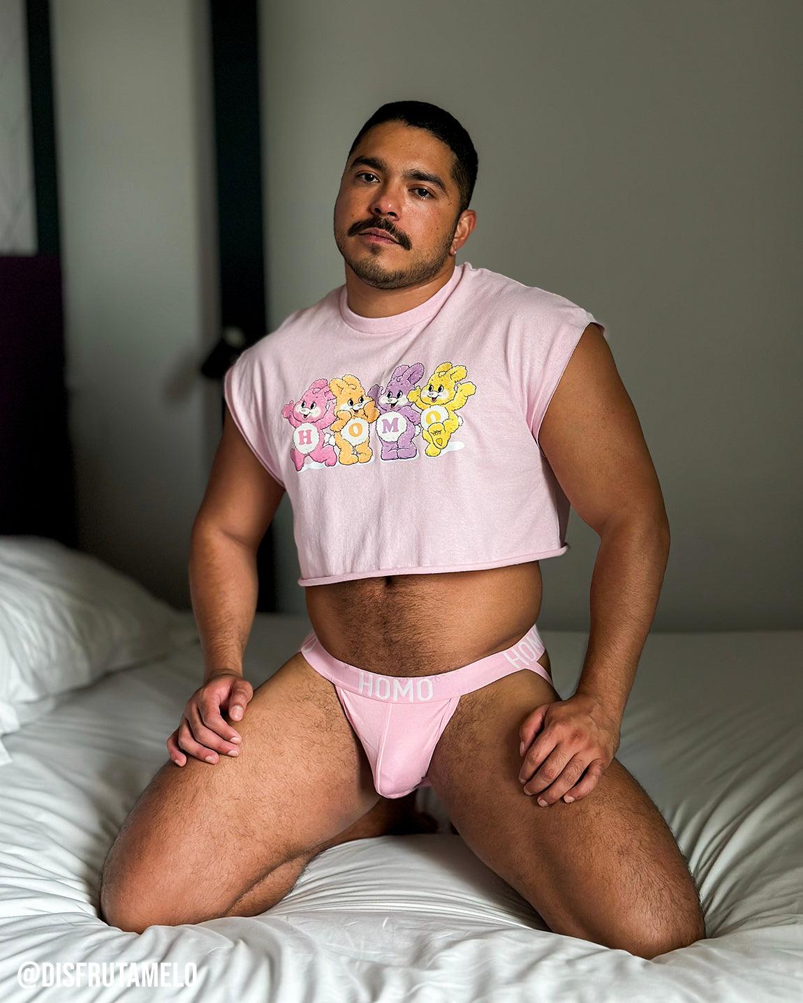 HOMO Bunnies - light pink crop top - HOMOLONDON