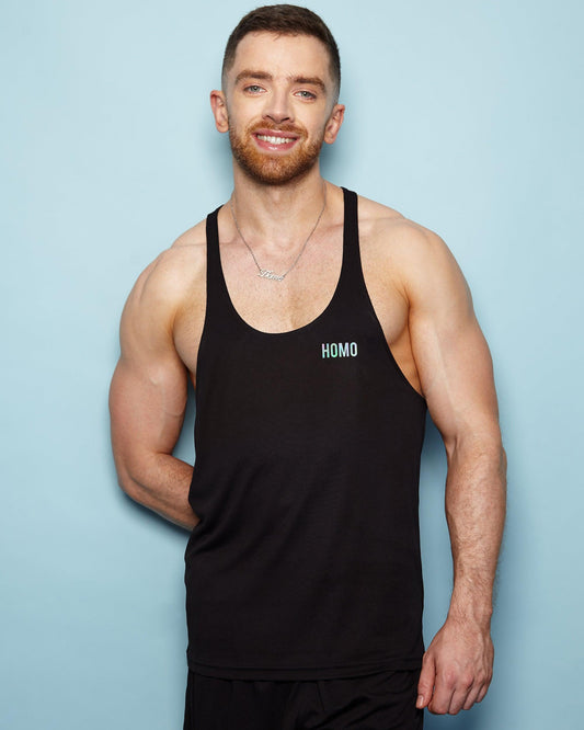 Simple HOMO logo, Gym Vest  - Hologram/Black