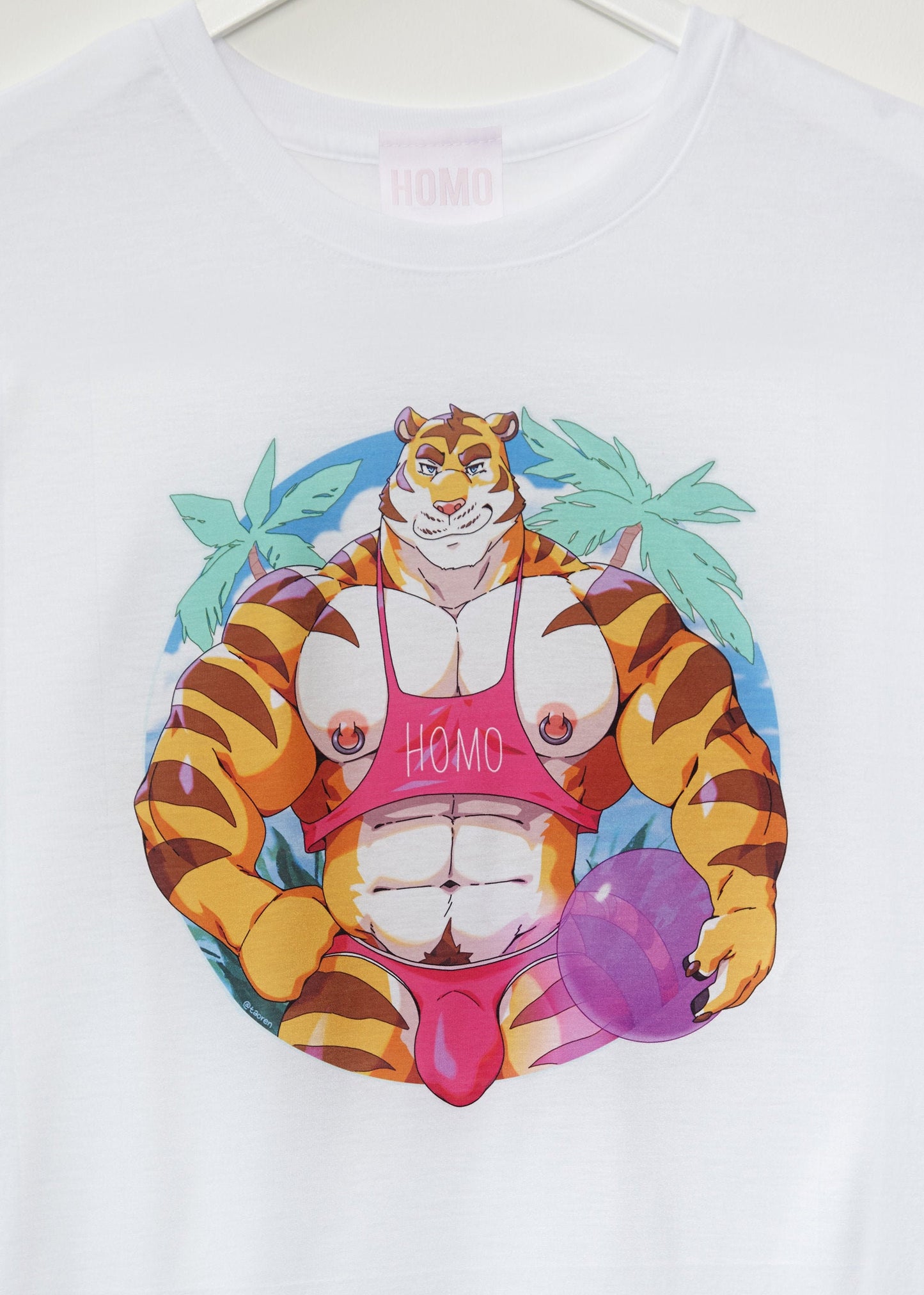 TAOREN! Tyson on Miami Beach - Furry Tiger Tee. Furries on the Beach, Gay furries, Sexy Furry, Furry Fetish.