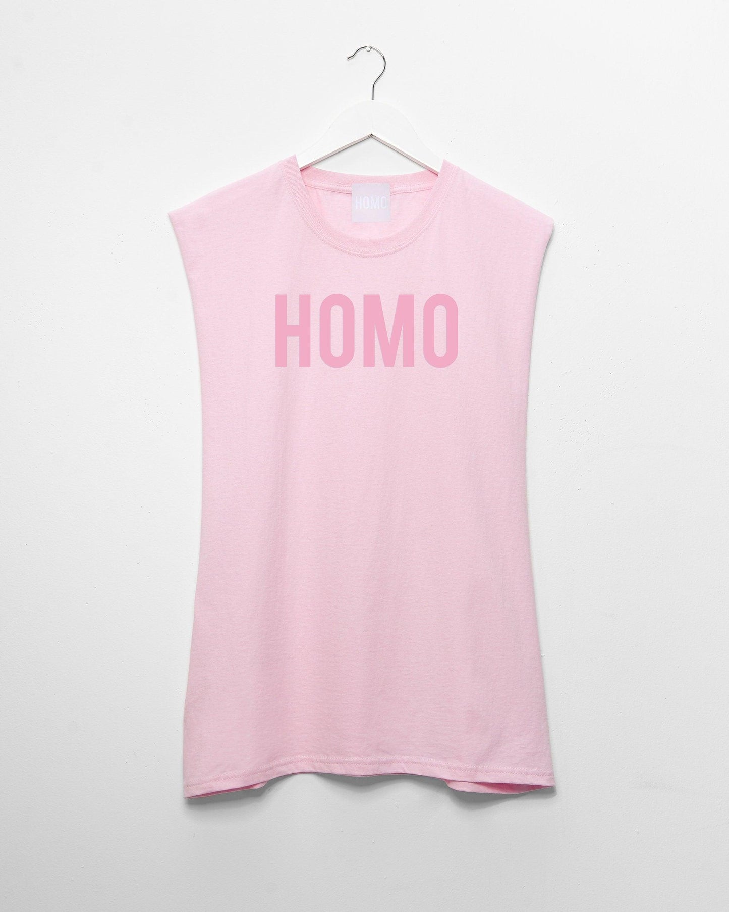 HOMO, pink on pink - sideless tee