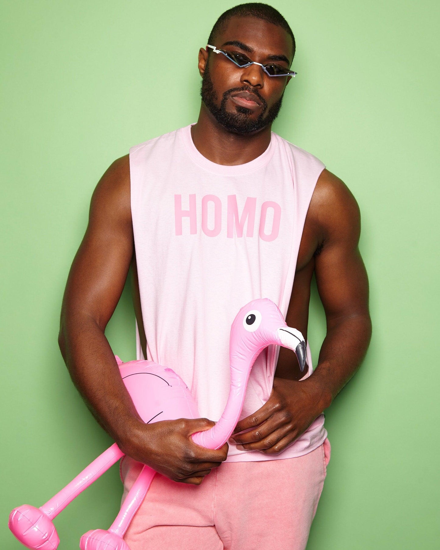 HOMO, pink on pink - sideless tee