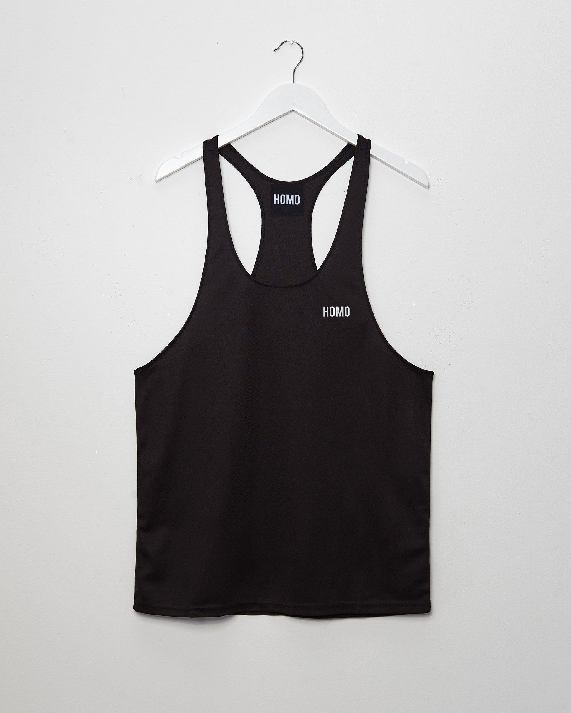 Simple HOMO logo, Gym Vest - White/Black - HOMOLONDON