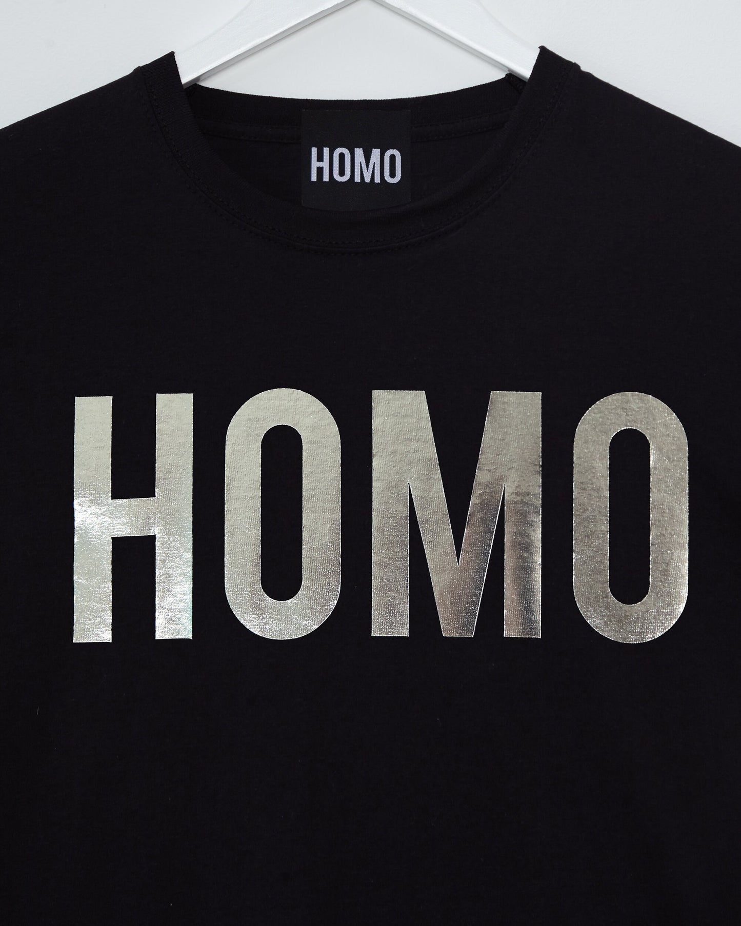 SILVER HOMO Tee - Silver on Black